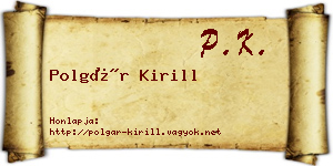 Polgár Kirill névjegykártya